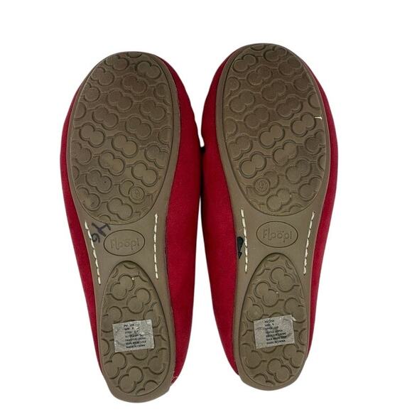 Floöpi Women Red Faux Suede Moccasin Slippers Sherpa Lined Memory Foam Sz 9 - Picture 8 of 9